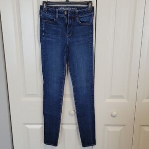 American Eagle Outfitters Women's Dark Blue Skinny Jeans